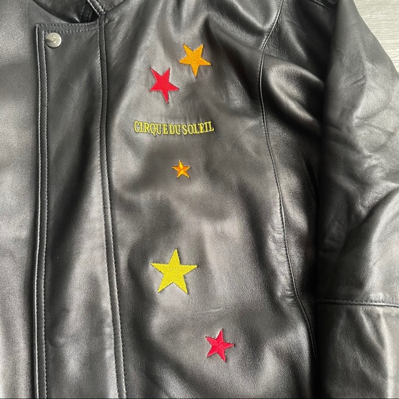 H-Bar Vintage 90’s Cirque du Soleil leather jacket - Picture 4 of 11